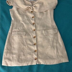 Stylish Cream Button-Down Dress